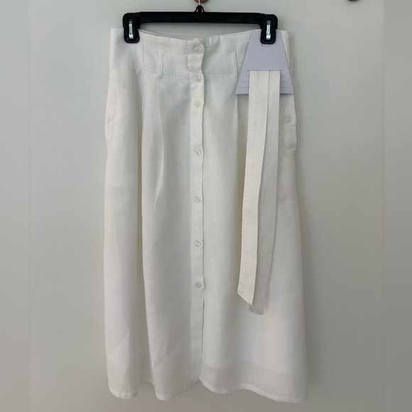 Brochu Walker white linen Teagan skirt - Picture 6 of 11